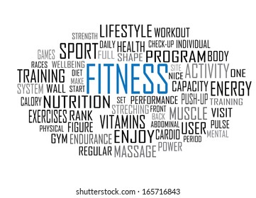 Vector fitness tag cloud