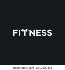 Vector fitness text logo design