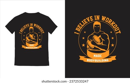 Vector fitness t-shirt design gym t-shirt with big muscles