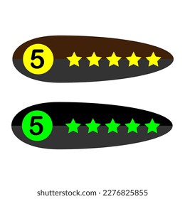 Vector five stars customer product rating review.