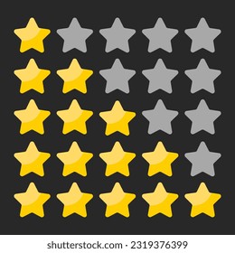Vector five stars customer product rating review flat icon for apps and websites vector illustration