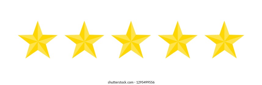 Vector Five Stars icons on a white background