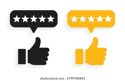 Vector Five Stars Review Rating Icon Symbols