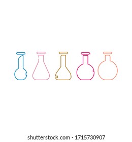 Vector five test tubes white background.