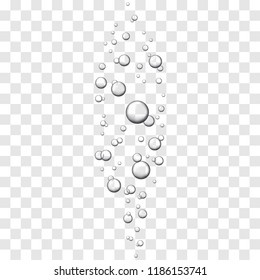Vector fizzing drink bubbles on transparent background.  Undersea texture.