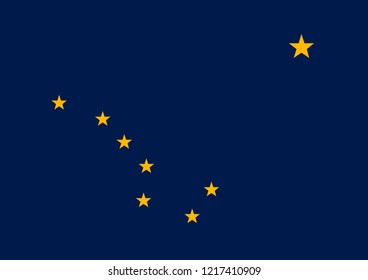 Vector flag of Alaska state. United States of America
