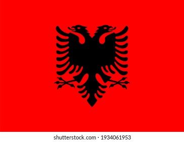 Bandera vectorial de Albania. Dimensiones precisas y colores oficiales. Símbolo de patriotismo y libertad. Este archivo es adecuado para edición digital e impresión de cualquier tamaño.