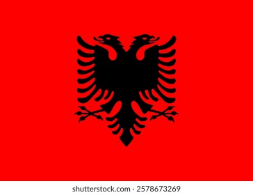 Vector flag of Albania. Accurate dimensions and official colors. This file is suitable for digital editing and printing of any size.