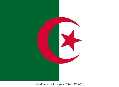 Vektorflagge von Algeria, Verwendung für die Bearbeitung, Werbung, Flyer, Magazine, Printmedien