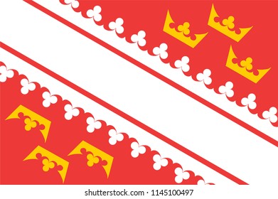 Vector flag of Alsace, region in France. Alsace province of France republic.