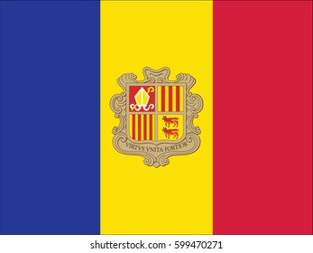 Vector flag of amazing Andorra flag.
