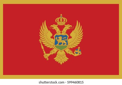 Vector flag of amazing Montenegro flag.