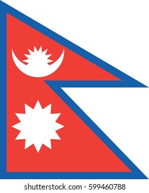 Vector flag of amazing Nepal flag.