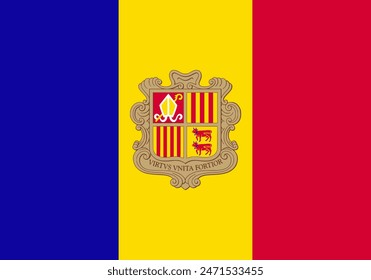 Vector flag of Andorra. Accurate dimensions and official colors. This file is suitable for digital editing and printing of any size.