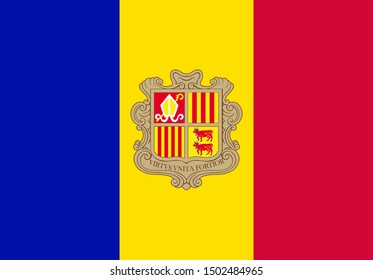 Vector flag of Andorra. Eps 10 Vector illustration.  Andorra La Vella