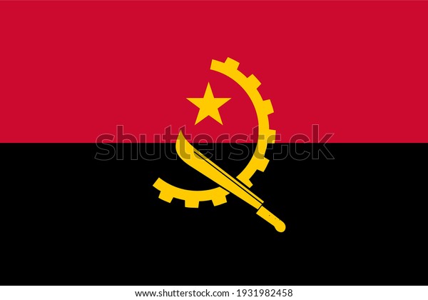 Vector flag of Angola. Accurate
dimensions and official colors. Symbol of patriotism and freedom.
This file is suitable for digital editing and printing of any
size.