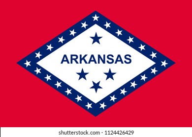 Vector flag of Arkansas state, United States of America.