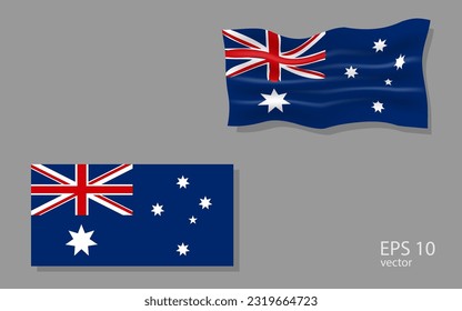 Vector flag of Australia, illustration.