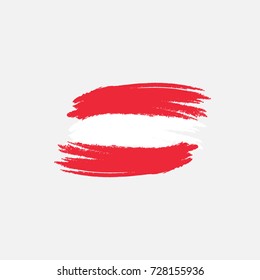 Vector flag of Austria. Vector illustration for Austrian Independence Day. Austrian flag in trendy grunge style. National Day Design template for poster, banner, flayer, web, greeting, invitation card