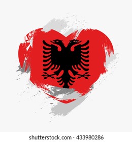 Vector flag of Austria isolated on the frayed, scratched heart