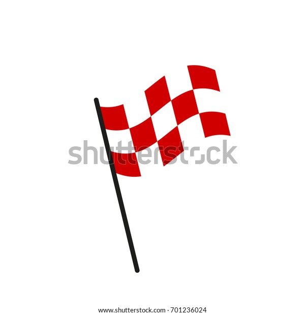 Vector flag\
auto rally isolated on white\
background