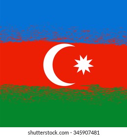 Vector Flag of Azerbaijan. Flag Pattern. Grunge Azerbaijani Flag