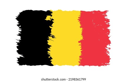 Vector flag of Belgium in vintage style. Belgian flag in grunge style.
