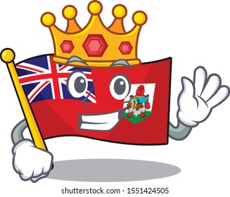 vector flag bermuda cartoon on king pole