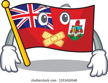 vector flag bermuda cartoon on pole silent