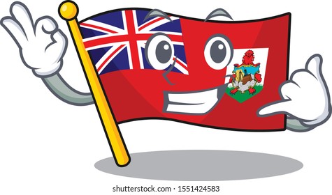 vector flag bermuda cartoon on pole call me