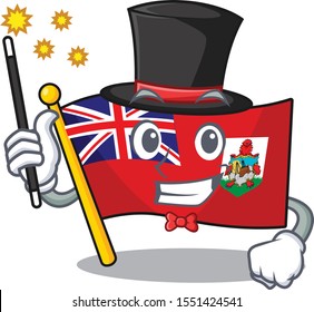 vector flag bermuda magician cartoon on pole