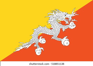 vector flag of Bhutan. page symbol for your web site design Bhuta flag logo, app, UI. Bhuta flag Vector illustration, EPS10.