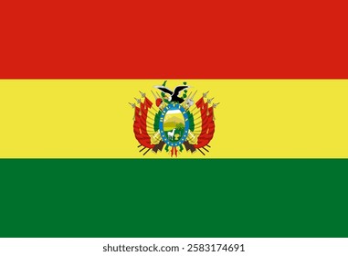 Vector flag of Bolivia. Accurate dimensions and official colors. This file is suitable for digital editing and printing of any size.