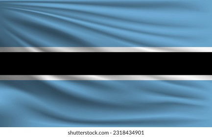 Vector flag of Botswana waving closeup style background illustration.