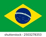 Vector flag of Brazil. Accurate dimensions and official colors. This file is suitable for digital editing and printing of any size.