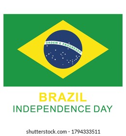 Vector flag of brazil country. Brazil Independence Day.