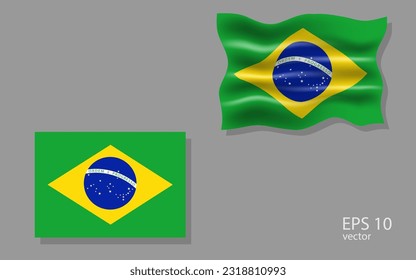 vector flag of Brazil illustration.