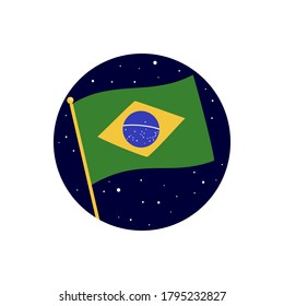 Vector flag of brazilian country.