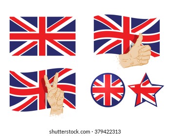 vector flag of Britain, England, United Kingdom. icons set