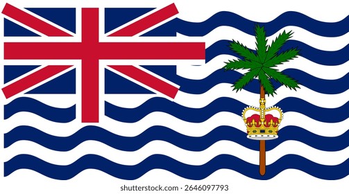 Bandeira vetorial do Território Britânico do Oceano Índico, um país no Oceano Índico. Dimensões precisas e cores oficiais. Este arquivo é adequado para edição e impressão digital de qualquer tamanho.