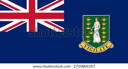 Vector flag of British Virgin Islands, a British overseas territory country in Caribbean. Accurate dimensions and official colors. This file is suitable for digital editing and printing of any size.