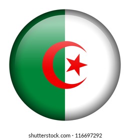 Vector flag button series - Algeria