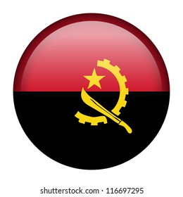 Vector flag button series - Angola