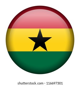 Vector flag button series - Ghana