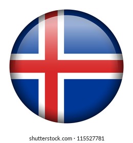 Vector flag button series - Iceland