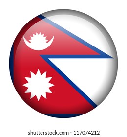 Vector flag button series - Nepal