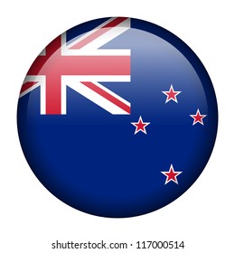 Vector flag button series - New Zealand