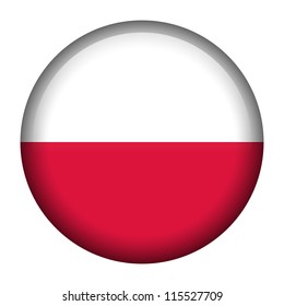 Vector Flag Button Series - Poland