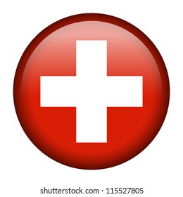 Vector flag button series - Switzerland