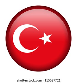 Vector flag button series - Turkey